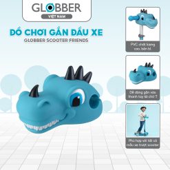 Đồ chơi gắn vào xe Globber Scooter Friends đầu khủng long, Sky Blue
