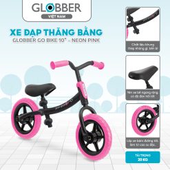 Xe đạp thăng bằng Globber Go Bike 10'' từ 2 -  5 tuổi, Neon Pink