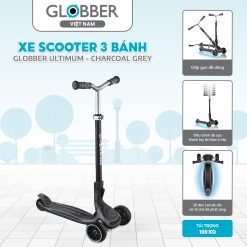 Xe Scooter 3 bánh Globber Ultimum 5 tuổi trở lên, Charcoal Grey
